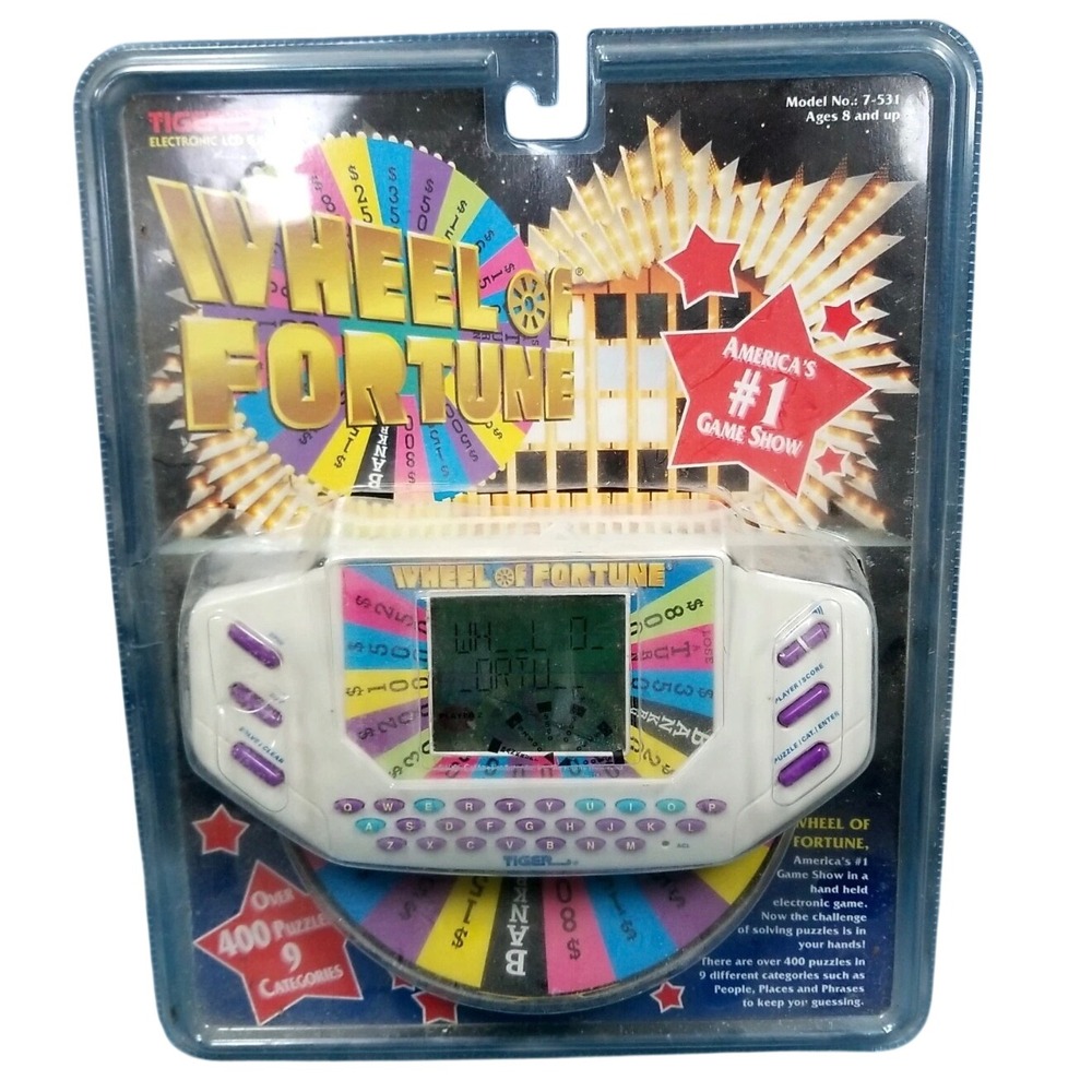 Open Package! Tiger Electronics Wheel of Fortune a Handheld LCD Game 1995 Vtg